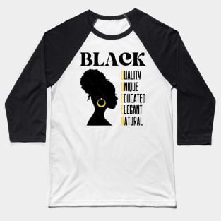 Black Queen, Afro Black Girl Baseball T-Shirt